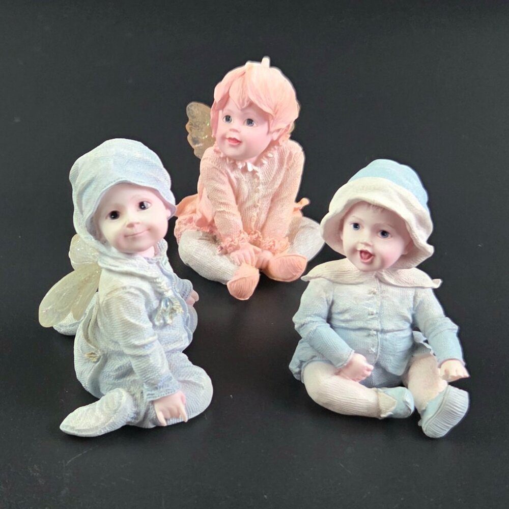 Faerietots Figurines – Bashful, Giggles & Sweet Pea – Set of 3 – 2.5" Tall